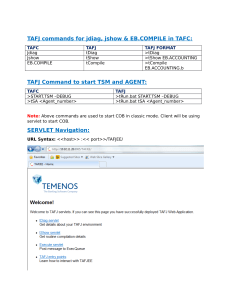 TAFJ Commands & Syntax: jdiag, jshow, EB.COMPILE, TSM, AGENT