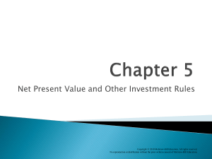 Net Present Value and Investment Rules