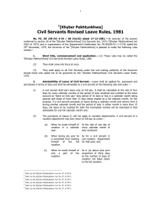 The Khyber Pakhtunkhwa Civil Servants Revised Leave Rules 1981