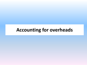 Lecture 5 Overhead accounting