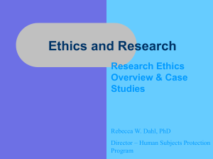 Dahl-presentation - ethics and research