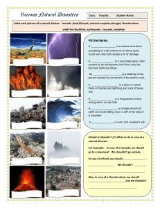 Natural Disasters Worksheet Pics and Qs
