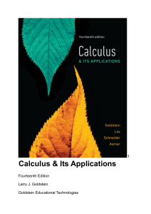 Calculus & Its Applications Textbook