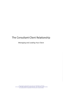 The Consult Client Relationship Management Consulting A Guide to the Profession Chapter 3