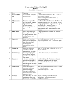 BE Glossary 1 Working life Ss