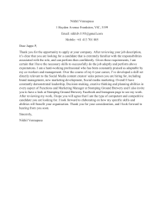 Nikhil Cover letter