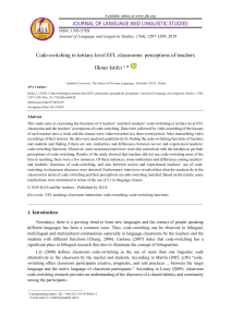 Code-switching in tertiary-level EFL classrooms perceptions of teachers