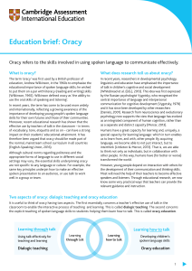 Education brief  Oracy