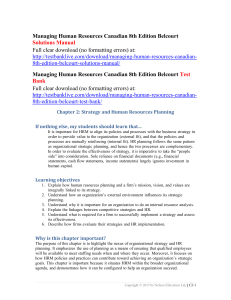 Managing Human Resources Canadian 8th Ed