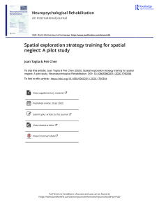 Spatial exploration strategy training for spatial neglect- A pilot study