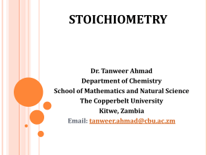 CH110 Stoichiometry