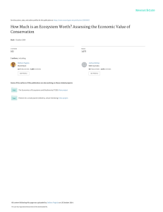 Pagiola, S. (2004). How Much is an Ecosystem Worth? Assessing the Economic Value of Conservation