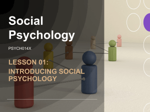 Social Psychology Introduction Lesson