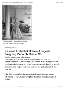 Queen Elizabeth II - Bloomberg