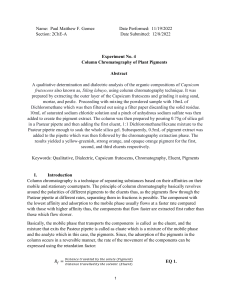 Pigment Extraction using Column Chromatography in Capsicum frutescens