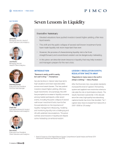 Seven Lessons in Liquidity: A Research Paper on Financial Risk