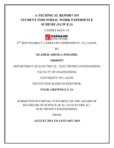 A TECHNICAL REPORT ON SIWES