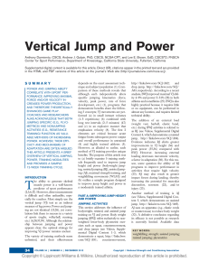 Vertical Jump and Power