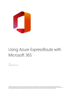 Using Azure ExpressRoute with Microsoft 365