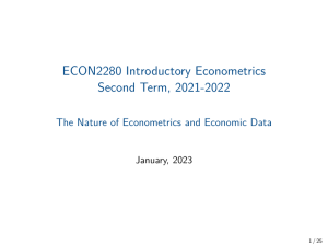 ECON2280 Econometrics lecture one