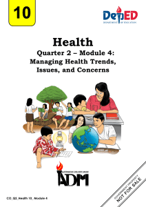 Health10 Q2 Mod4 ManagingHealthTrendsIssuesAndConcerns V1