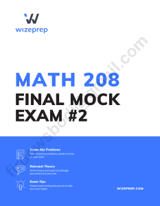mock MATH 208 EXAM