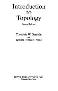 Introduction to Topology - Gamelin   Greene