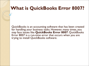 What is QuickBooks Error 8007