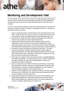 Monitoring and Development Visit required