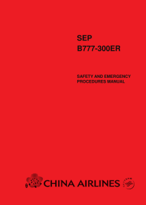 SEP B777 300ER SAFETY AND EMERGENCY PROC