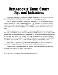 Hematocrit Case Studies Instructions