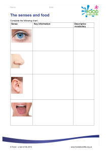 10 The senses and food student worksheet