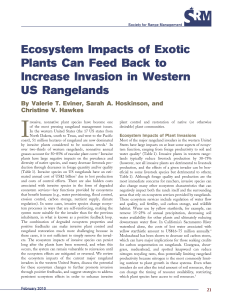 Exotic Plants & Rangeland Invasion: Ecosystem Impacts