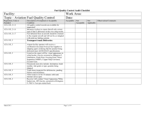 fuel quality control checklist