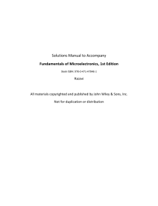 Fundamentals of Microelectronics Solution Manual