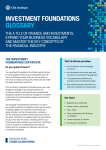 CFA INVESTMENT FOUNDATIONS GLOSSARY