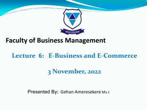Lesson 5 E - Business and E- Commerce Lecture