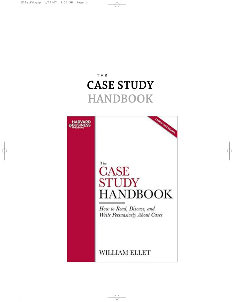 case study handbook william ellet
