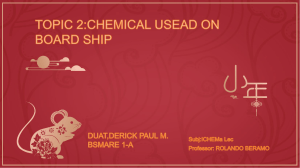 TOPIC 2 - CHEMICAL USED ON BOARD SHIP