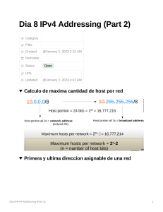 Dia 8 IPv4 Addressing (Part 2)