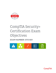 CompTIA Security+ SY0-601 Exam Objectives