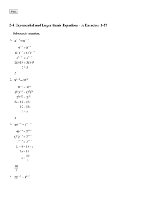 3-4 Exponential and Logarithmic Equations