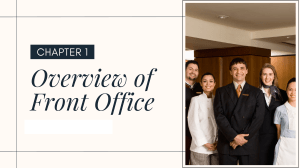 Chapter 1- Overview of Front Office