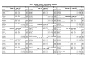 Final Exam Time table - updated & finalized on 18.01.2023