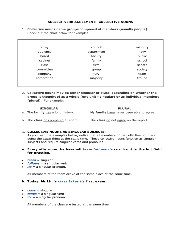 50589920 Subject verb Agreement Collective Nouns