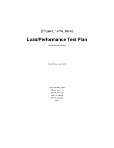 Load/Performance Test Plan