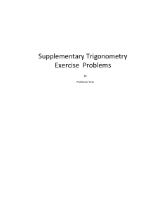 Trigonometry Exercise Problems