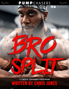 Bro Split Program by Chris Jones 2019