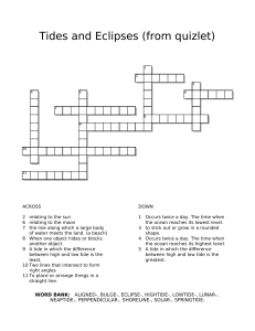 Crossword Puzzle eclipses:tidesQuizlet (dragged)