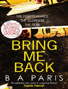 Bring Me Back by B. A. Paris